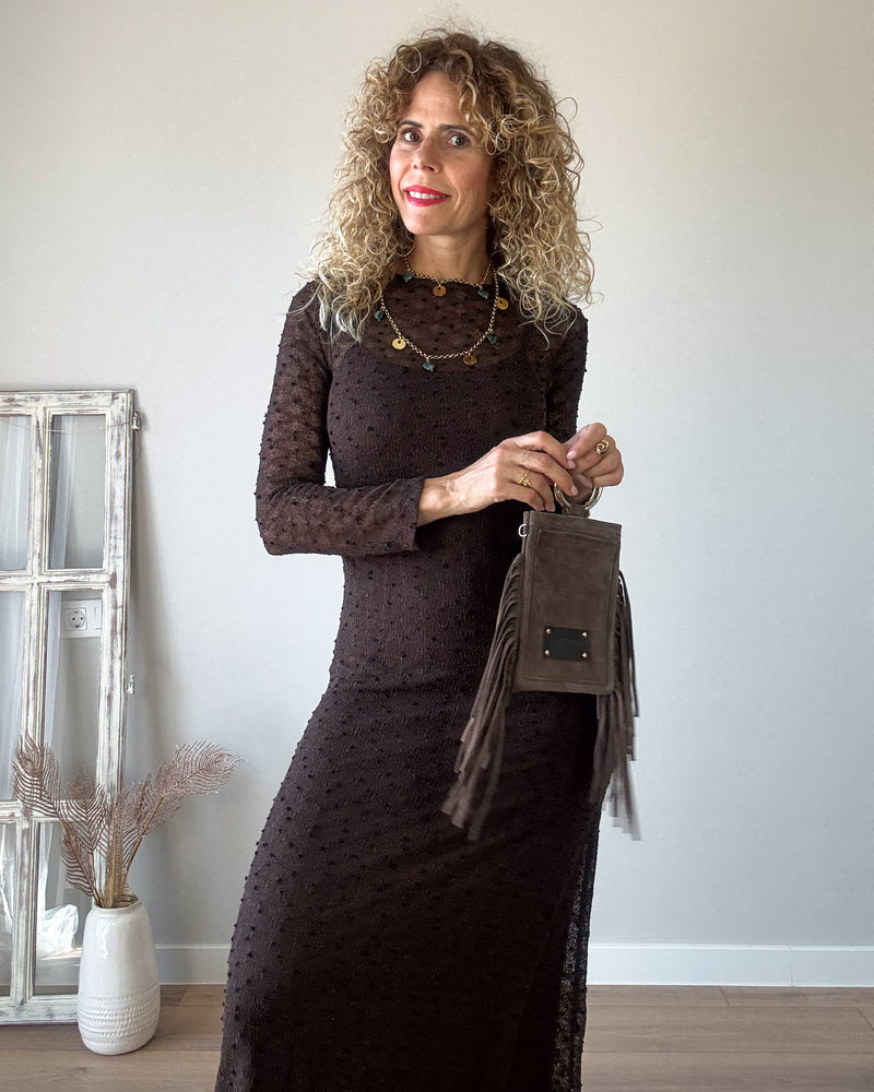 Vestido nudo chocolate