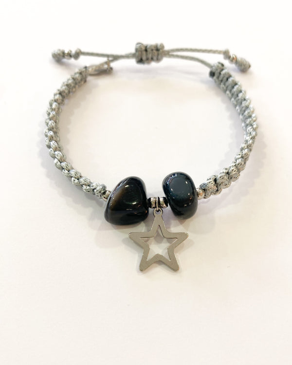 PULSERA ESTRELLA GRIS