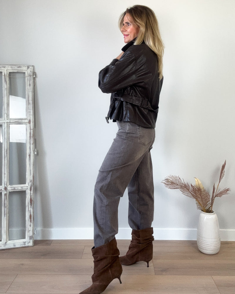 Chaqueta marrón entallada