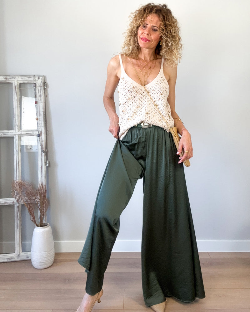 Pantalon mujer verde Caqui