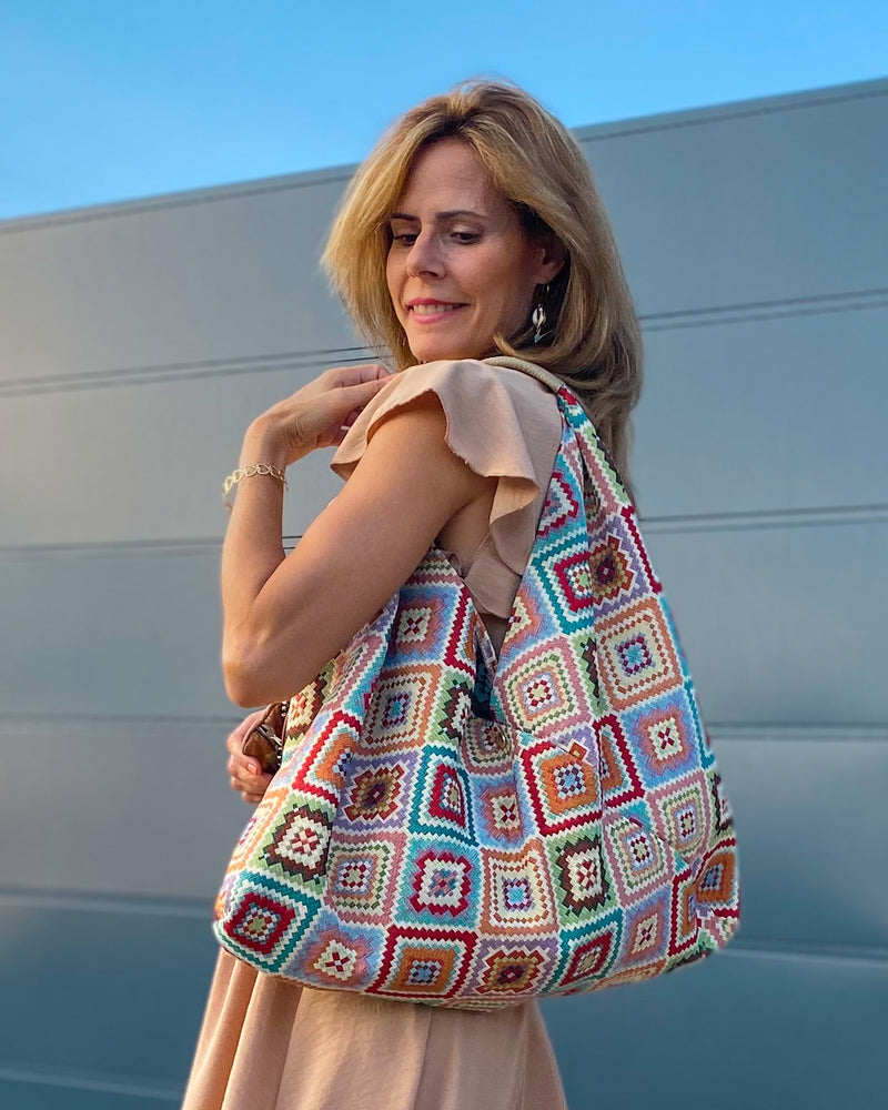 Bolso tela geometrico