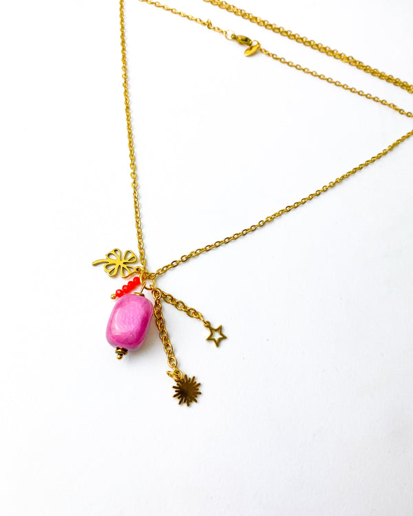 COLLAR AGHATA ROSA