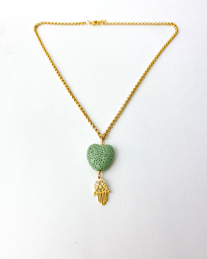COLLAR CORAZÓN VERDE