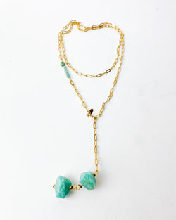 COLLAR DOBLE TURQUESA