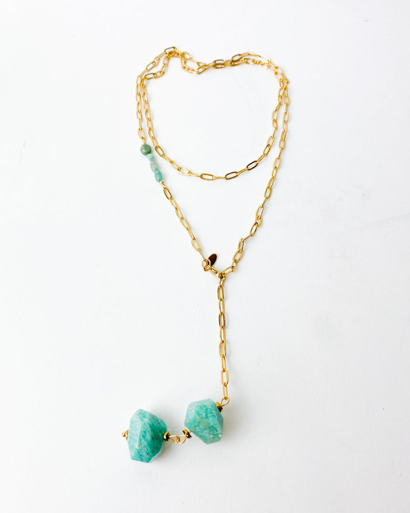 COLLAR DOBLE TURQUESA