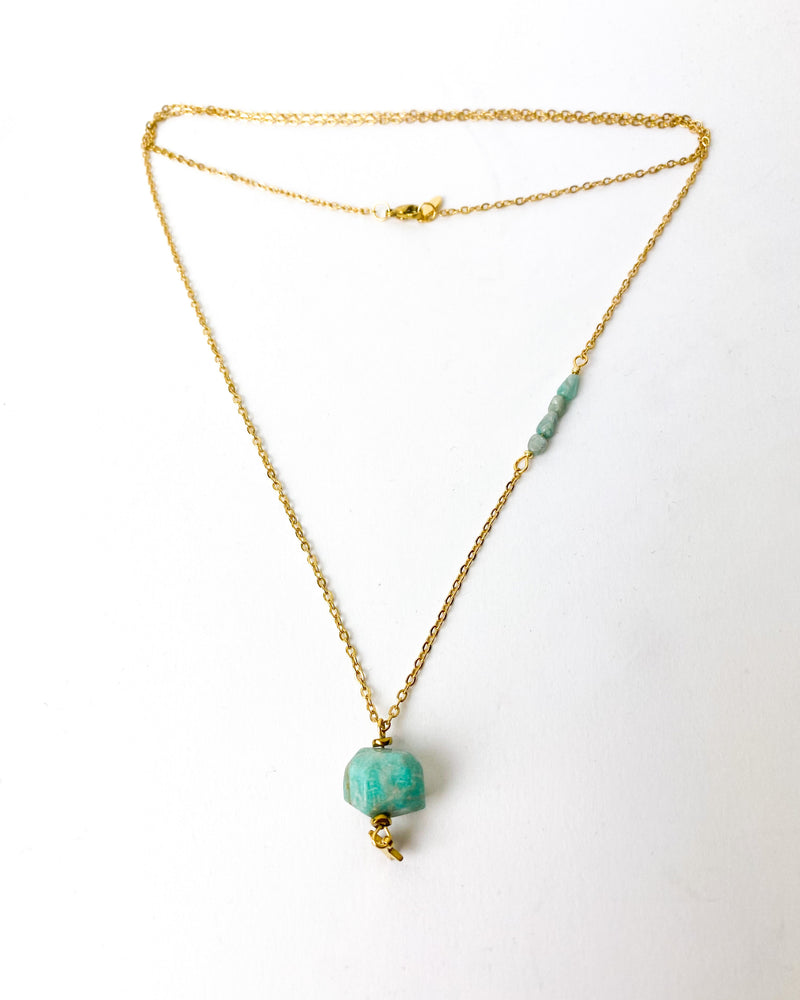 COLLAR COMBI PIEDRA VERDE