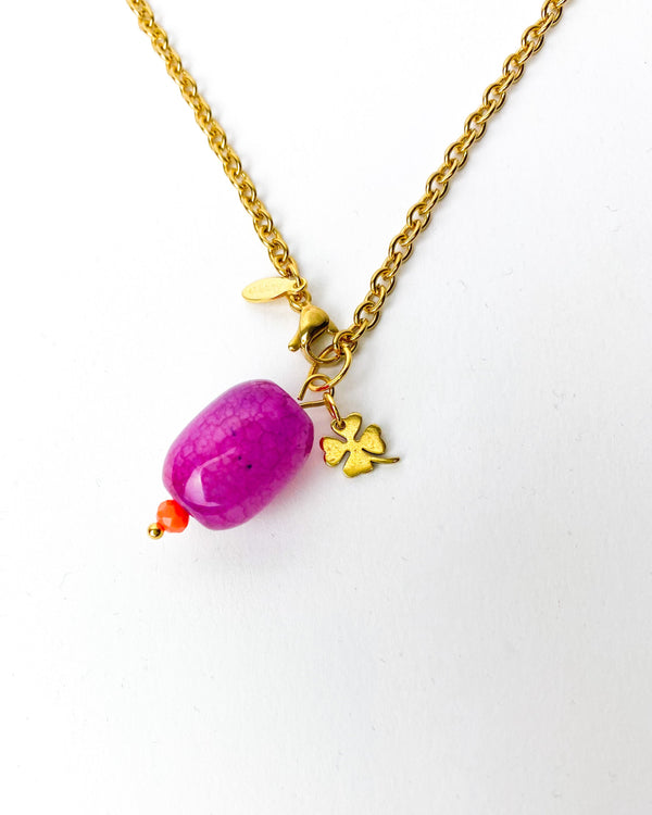 COLLAR AGHATA FUCSIA