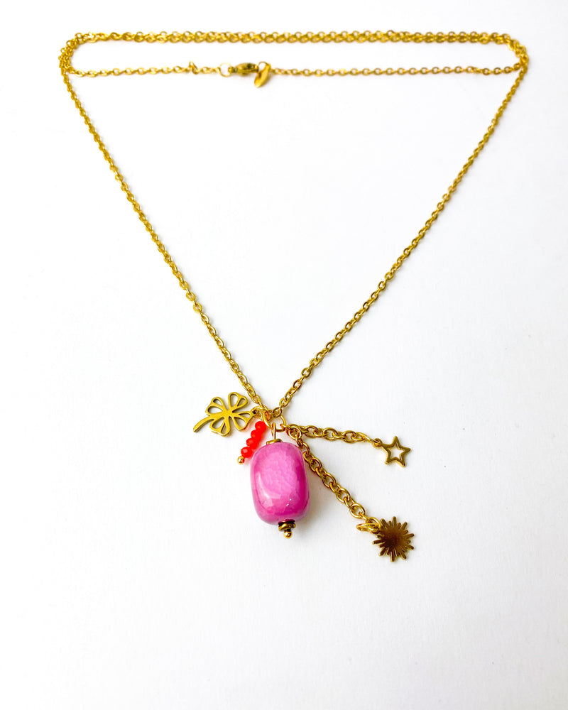COLLAR AGHATA ROSA