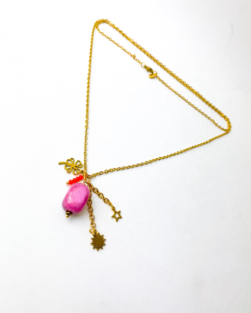 COLLAR AGHATA ROSA