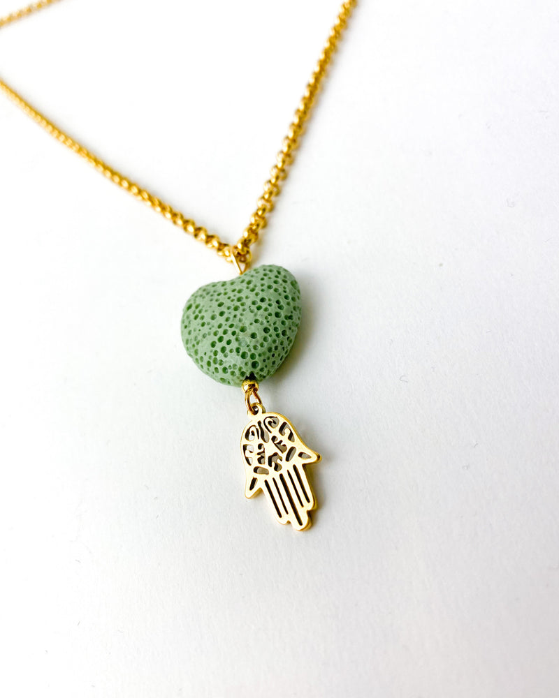COLLAR CORAZÓN VERDE