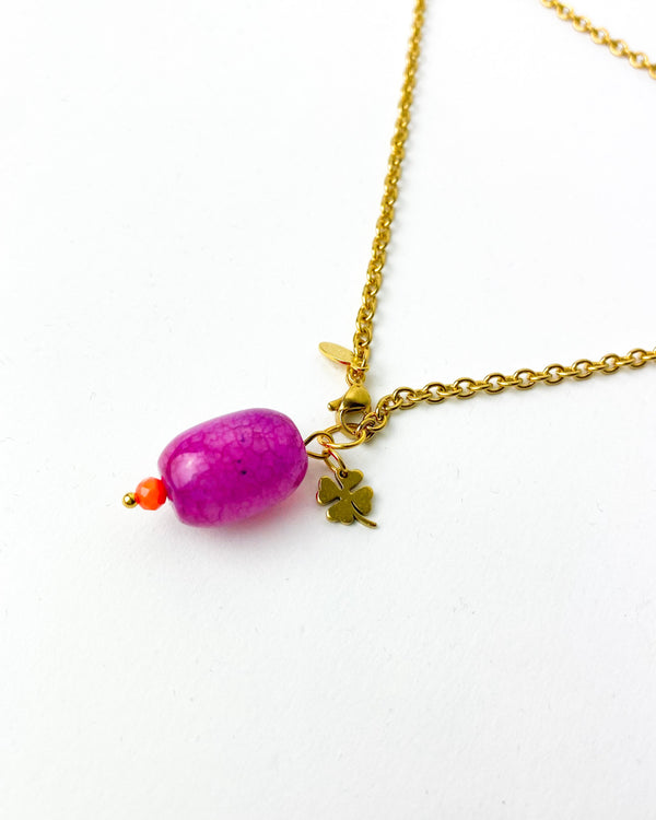 COLLAR AGHATA FUCSIA