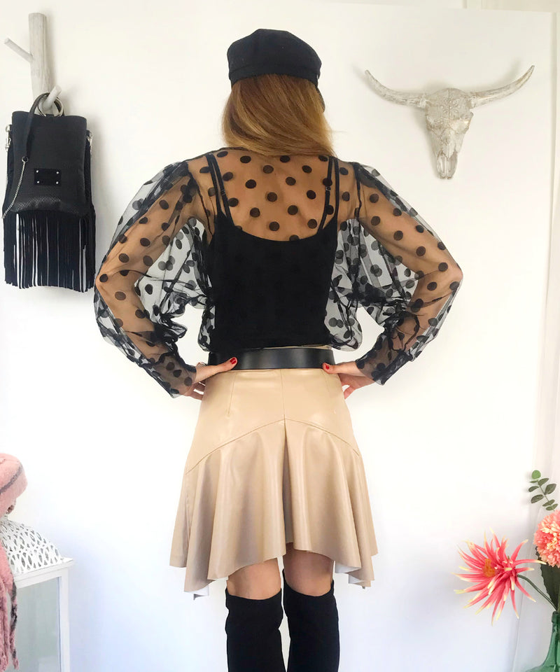 Falda mini beige