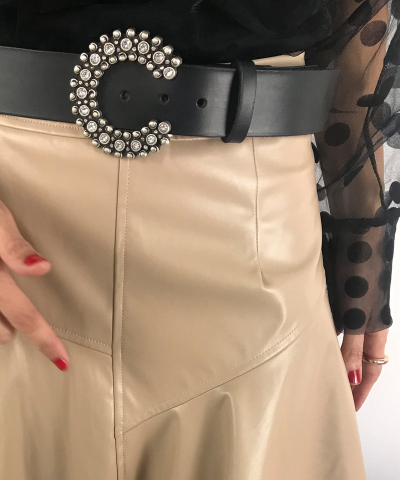 Falda mini beige
