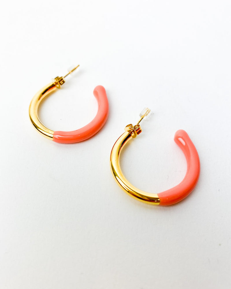 PENDIENTES ESMALTE CORAL