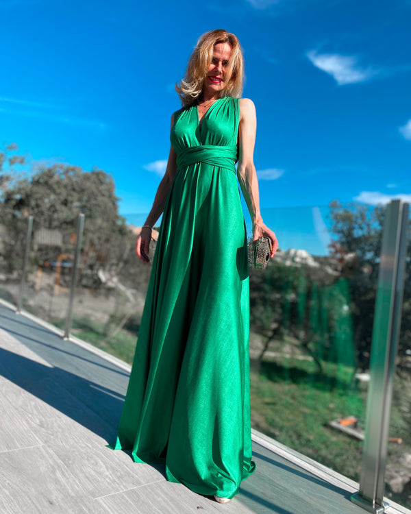 Vestido trenzado esmeralda
