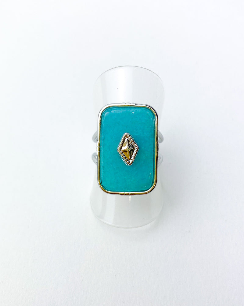 ANILLO ACERO TURQUESA