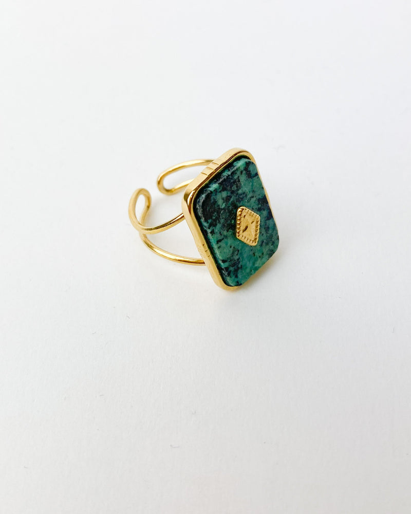 ANILLO MALAQUITA CUADRADO