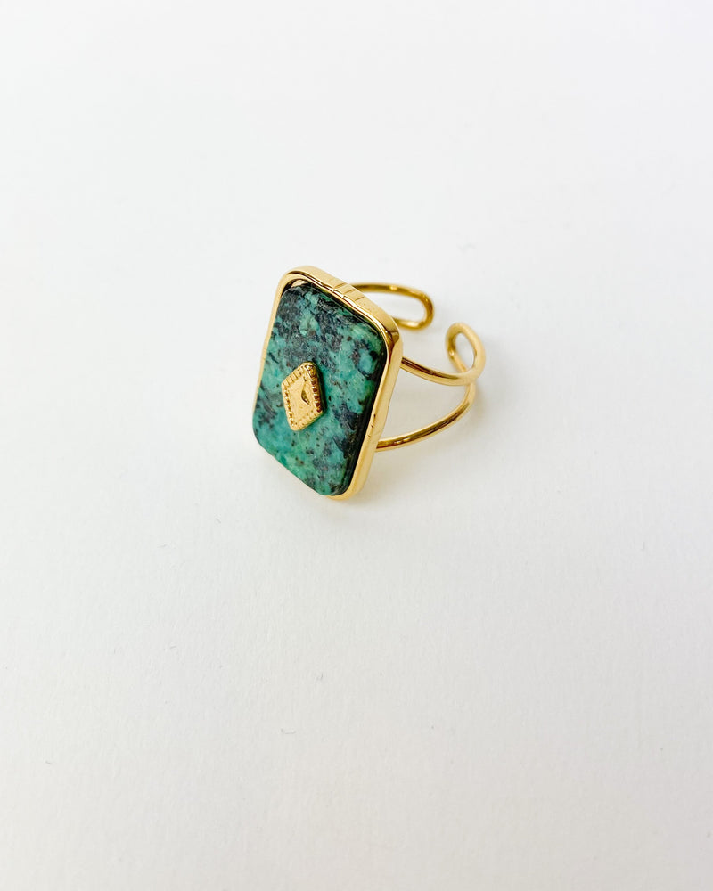 ANILLO MALAQUITA CUADRADO