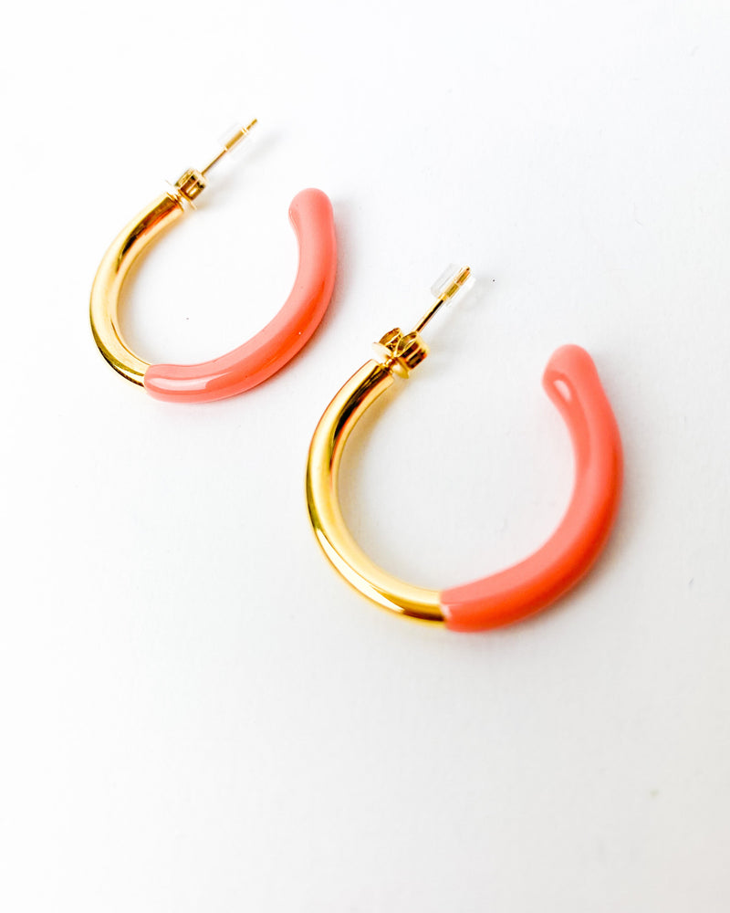 PENDIENTES ESMALTE CORAL