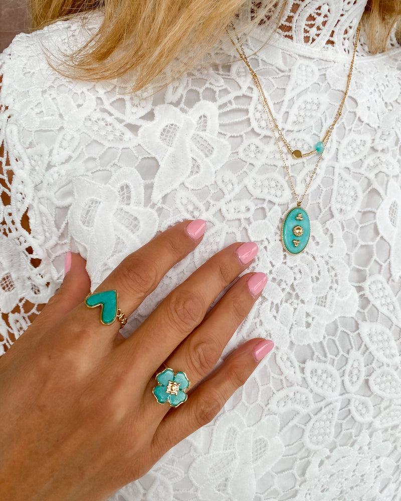 ANILLO TRÉBOL VERDE