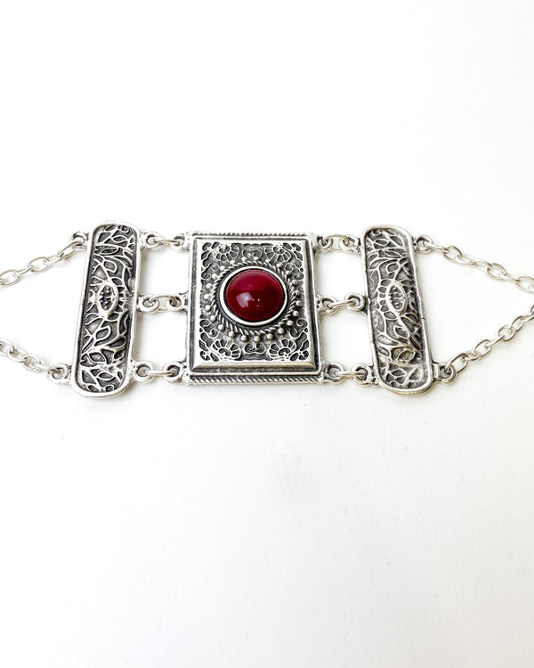 PULSERA ANCHA ROJA