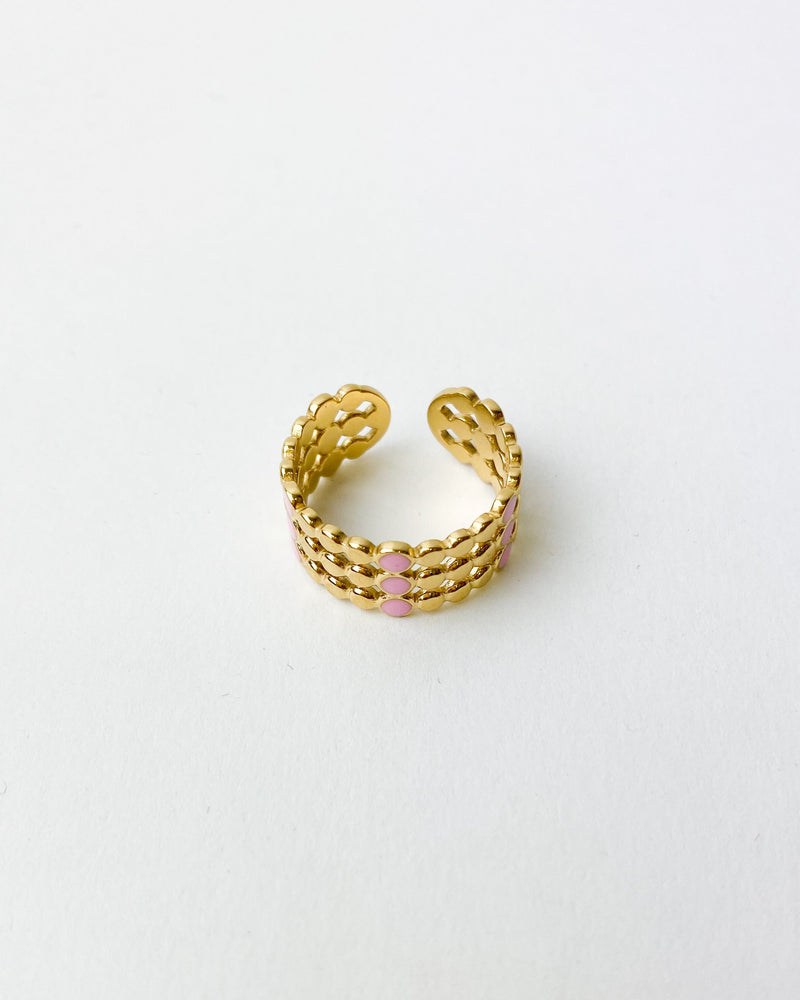 ANILLO TRIPLE ROSA