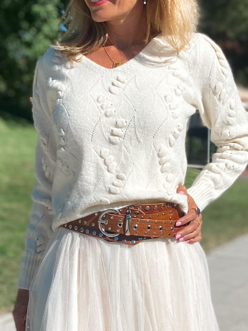 Cinturón tachas plata