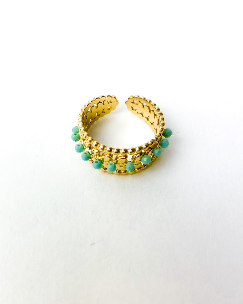 ANILLO BOLITAS TURQUESA