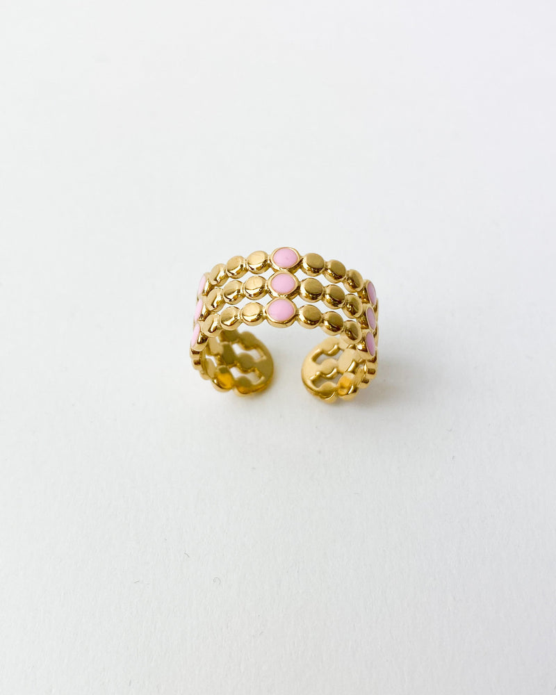 ANILLO TRIPLE ROSA