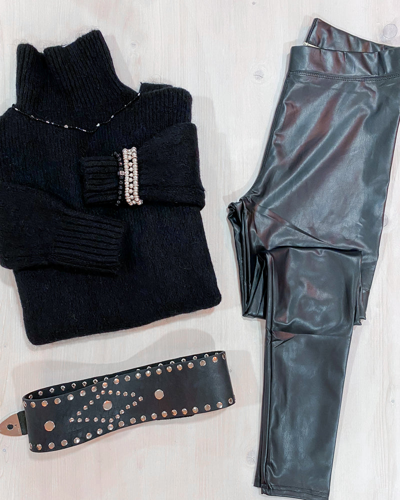 Cinturón tachas plata