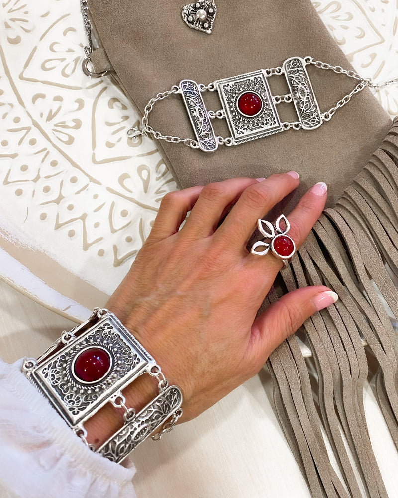 PULSERA ANCHA ROJA