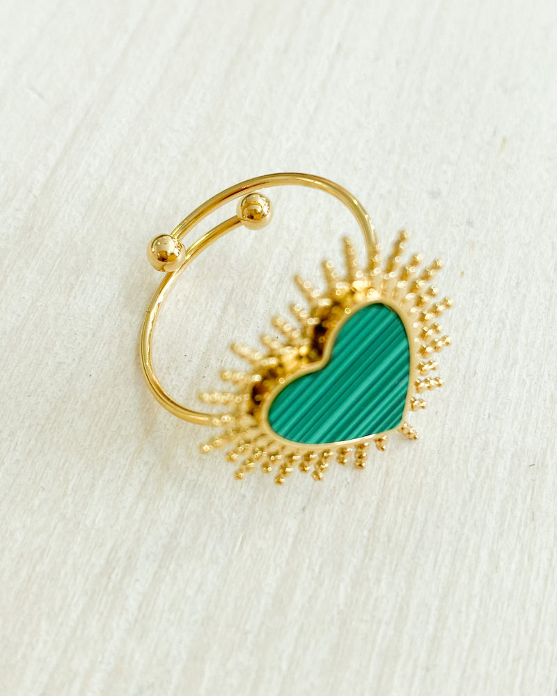 ANILLO CORAZÓN VERDE