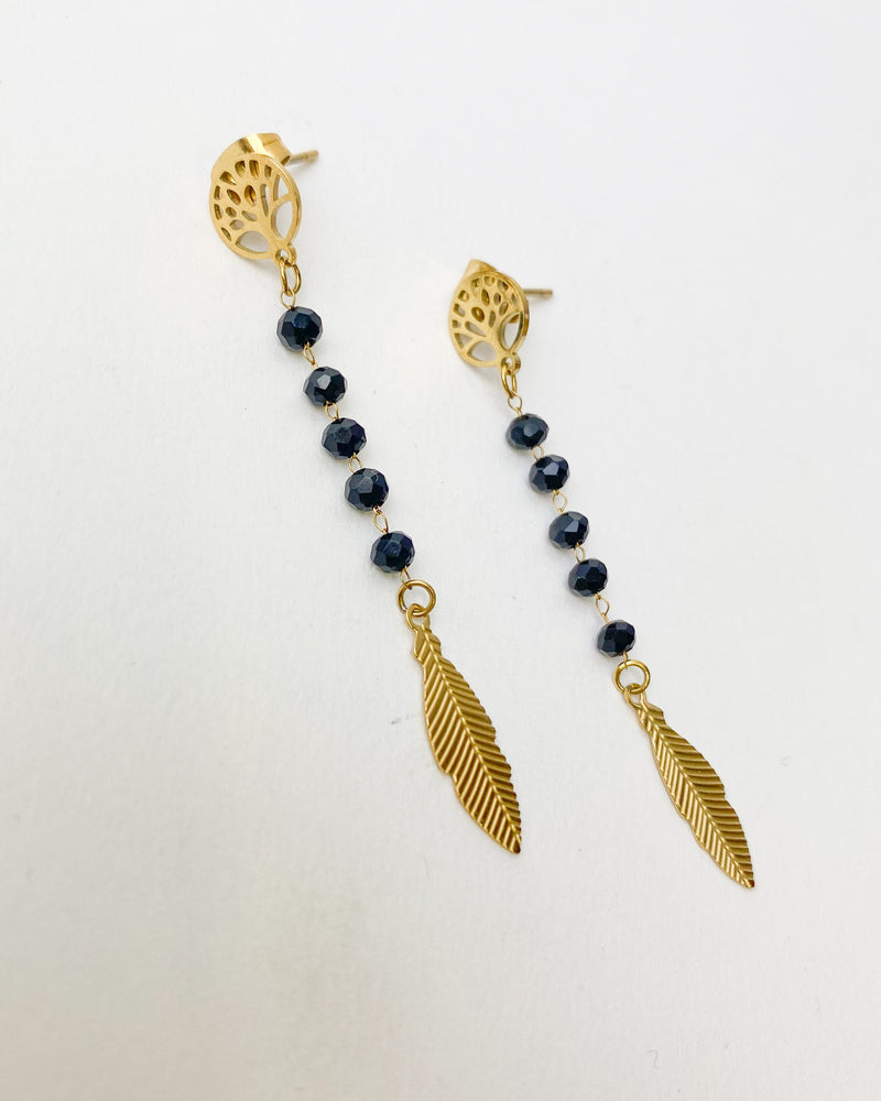 PENDIENTES BOLAS PLUMA