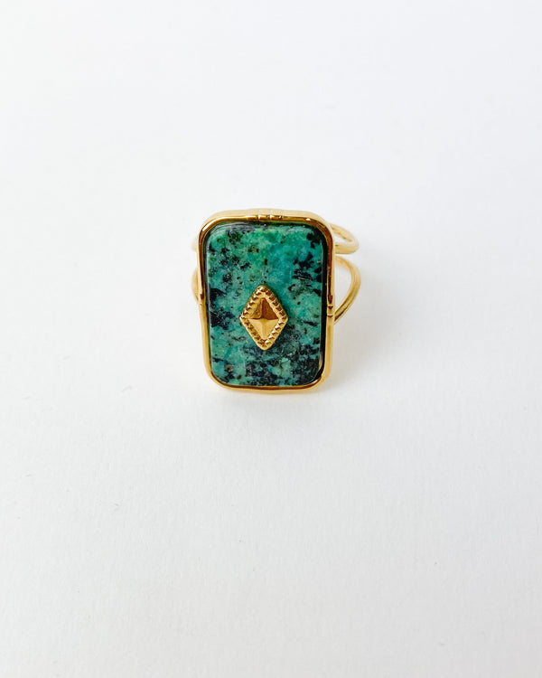 ANILLO MALAQUITA CUADRADO